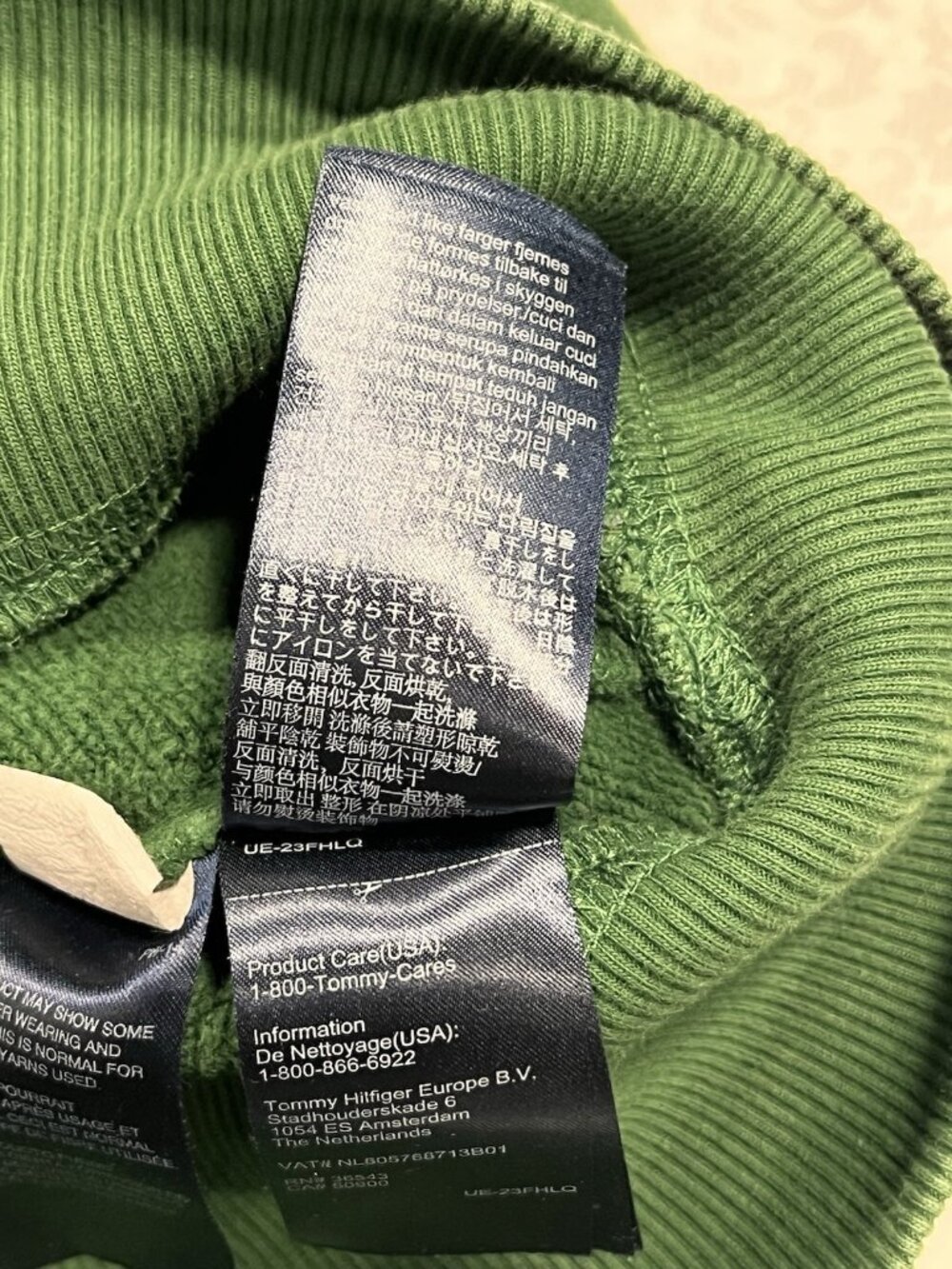 Women’s Size Medium Tommy Jeans Crewneck Sweatshirt Spell Out Green Flag Heavy - Picture 11 of 16